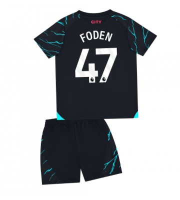 Manchester City Phil Foden #47 Tredje trøje Børn 2023-24 Kort ærmer (+ korte bukser)